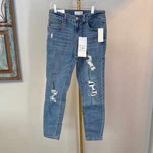 Vanilla Star Light Blue Distressed skinny Ankle Jeans NWT 7